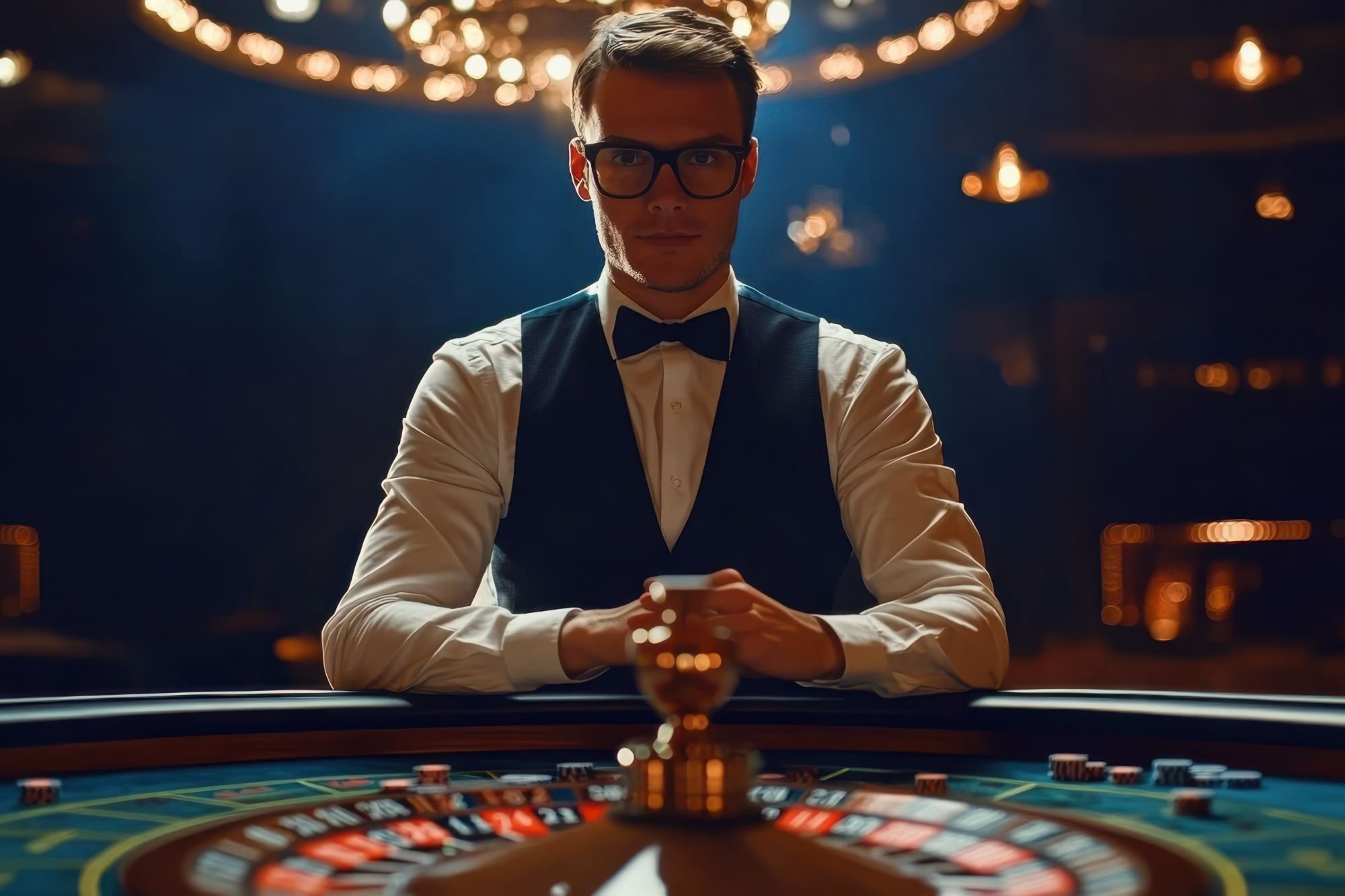 cv55vip live casino dealer ဖြင့် Baccarat ကစားနေသော မြင်ကွင်း